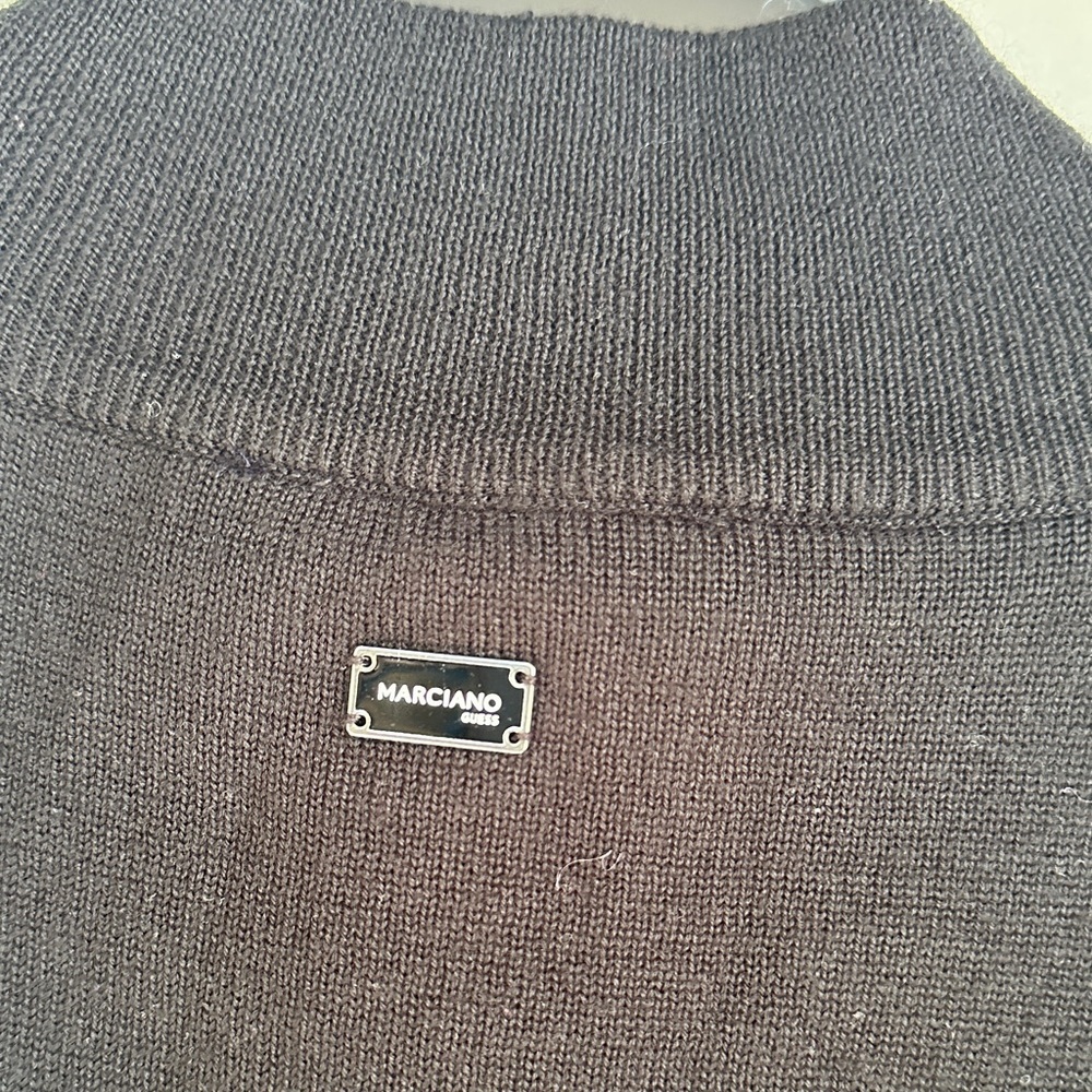 New GUESS BY MARCIANO Men's Black and Gray Full-Zip Sweater - Picture 6 of 8